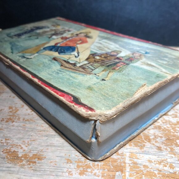 Antique Victorian Eagle Pencil Co. Ice Skating Lithograph Box - Picture 5 of 8
